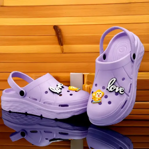  Women's Love Casual Clogs with Adjustable Back Strap for Girl's PF-304
